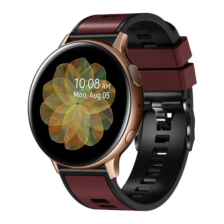Correia de relógio em silicone com trama lisa bicolor, Para Samsung Galaxy Watch 5 Pro 45mm