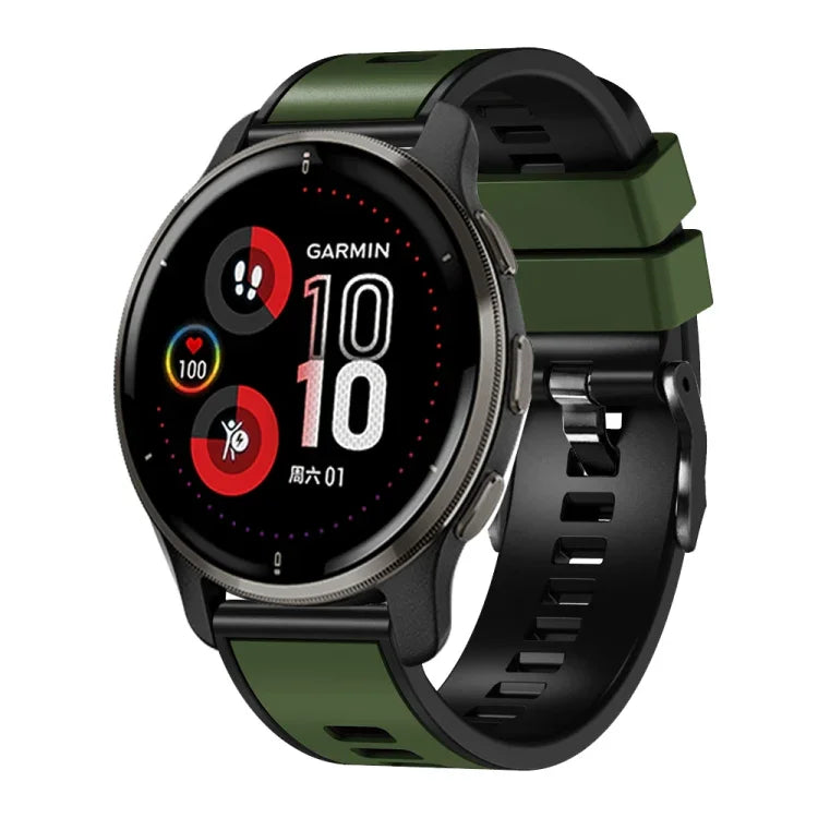 Correia de relógio em silicone com trama lisa bicolor, Para Samsung Galaxy Watch 5 Pro 45mm