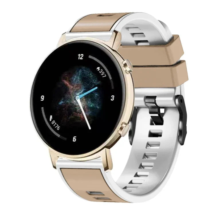 Correia de relógio em silicone com trama lisa bicolor, Para Samsung Galaxy Watch 5 Pro 45mm