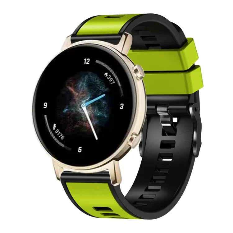 Correia de relógio em silicone com trama lisa bicolor, Para Samsung Galaxy Watch 5 Pro 45mm