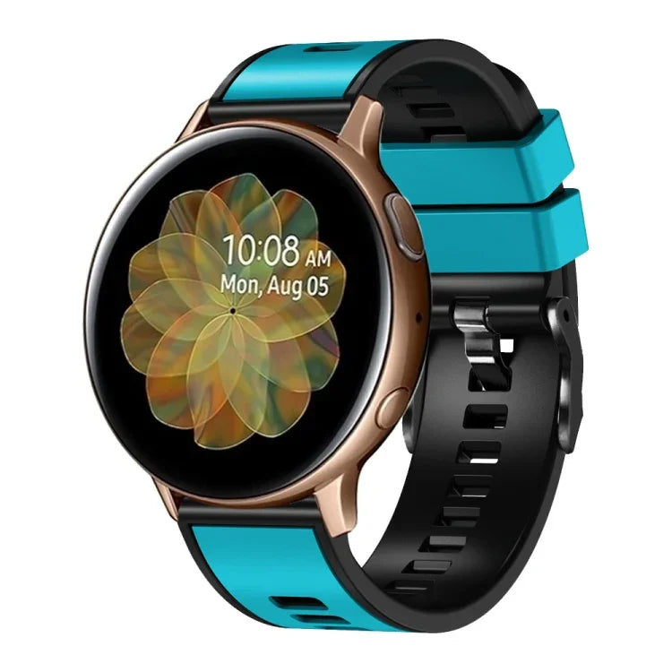Correia de relógio em silicone com trama lisa bicolor, Para Samsung Galaxy Watch 5 Pro 45mm
