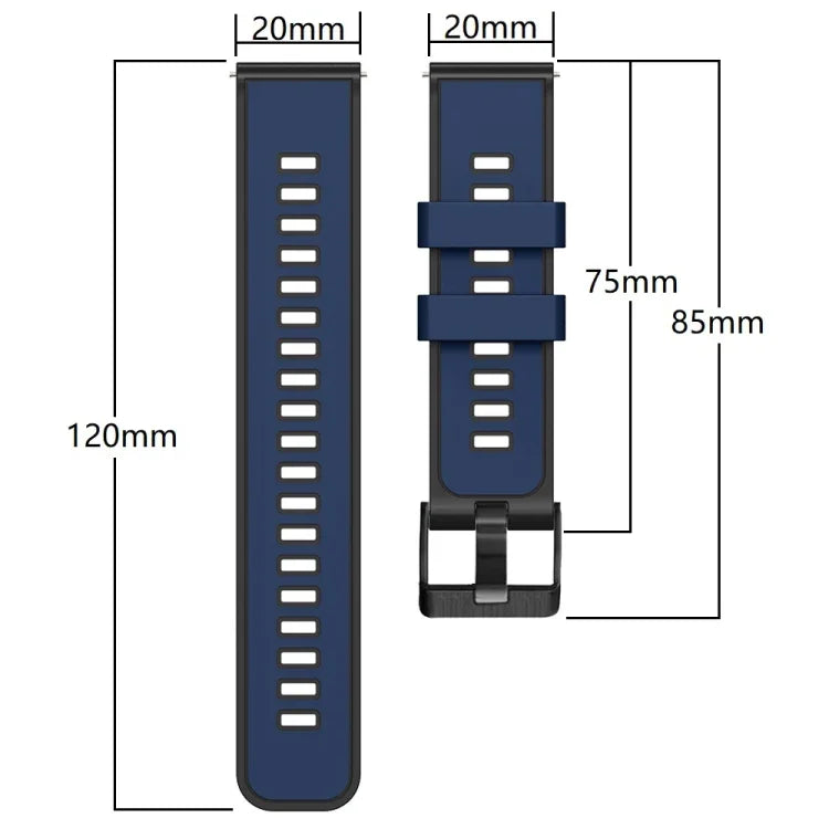 Correia de relógio em silicone com trama lisa bicolor, Para Samsung Galaxy Watch 5 Pro 45mm