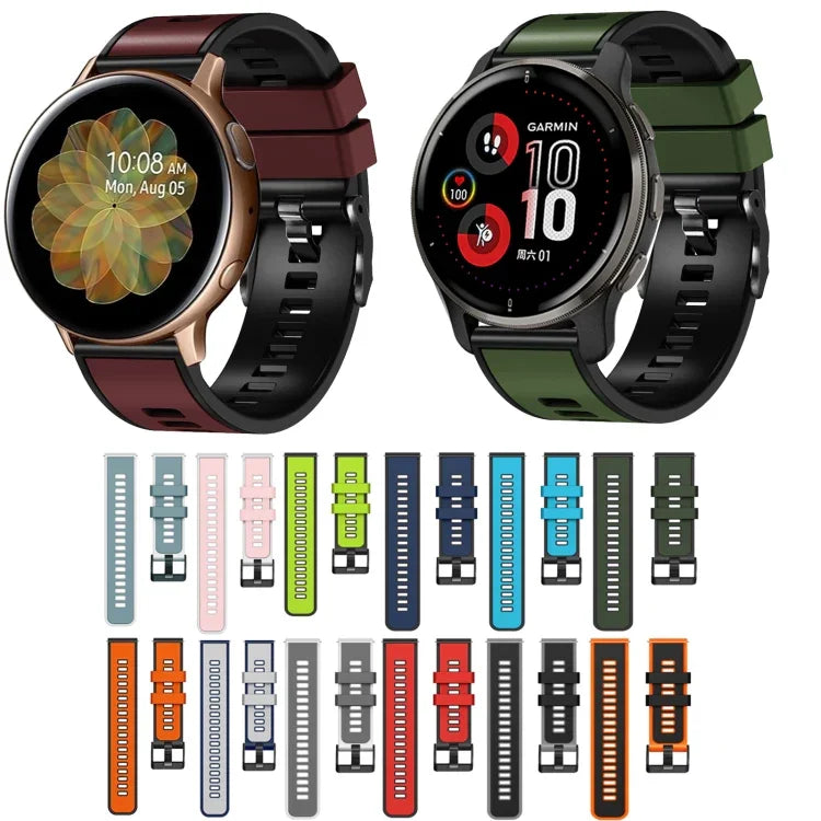 Correia de relógio em silicone com trama lisa bicolor, Para Samsung Galaxy Watch 5 Pro 45mm