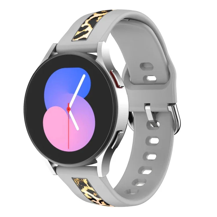 Correia de relógio em silicone com impressão de textura vertical, Para Samsung Galaxy Watch 5 40mm / 44mm, Para Samsung Galaxy Watch 5 Pro 45mm