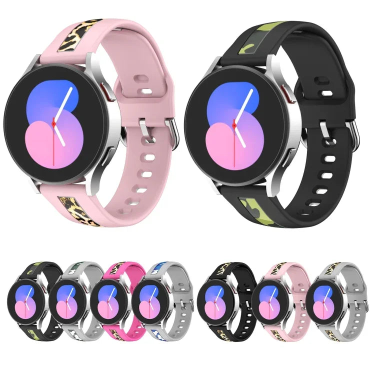 Correia de relógio em silicone com impressão de textura vertical, Para Samsung Galaxy Watch 5 40mm / 44mm, Para Samsung Galaxy Watch 5 Pro 45mm