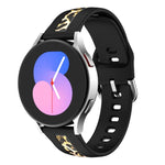 Correia de relógio em silicone com impressão de textura vertical, Para Samsung Galaxy Watch 5 40mm / 44mm, Para Samsung Galaxy Watch 5 Pro 45mm