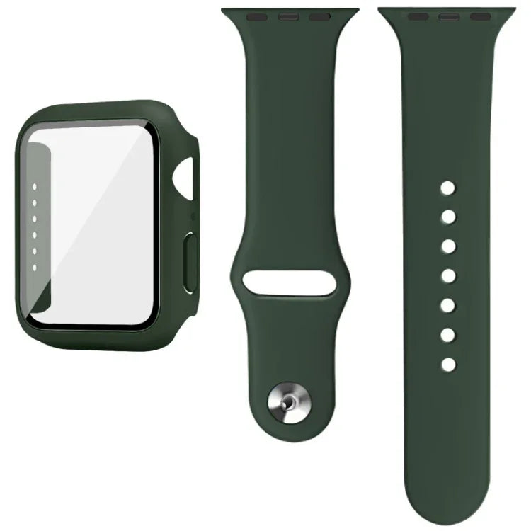Correia de Relógio em Silicone imak com Estrutura em PC e Filme de Vidro Temperado, para Apple Watch SE 2022 40mm, para Apple Watch SE 2022 44mm