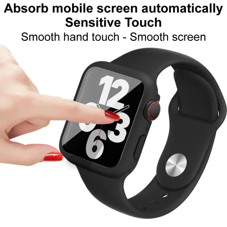 Correia de Relógio em Silicone imak com Estrutura em PC e Filme de Vidro Temperado, para Apple Watch SE 2022 40mm, para Apple Watch SE 2022 44mm