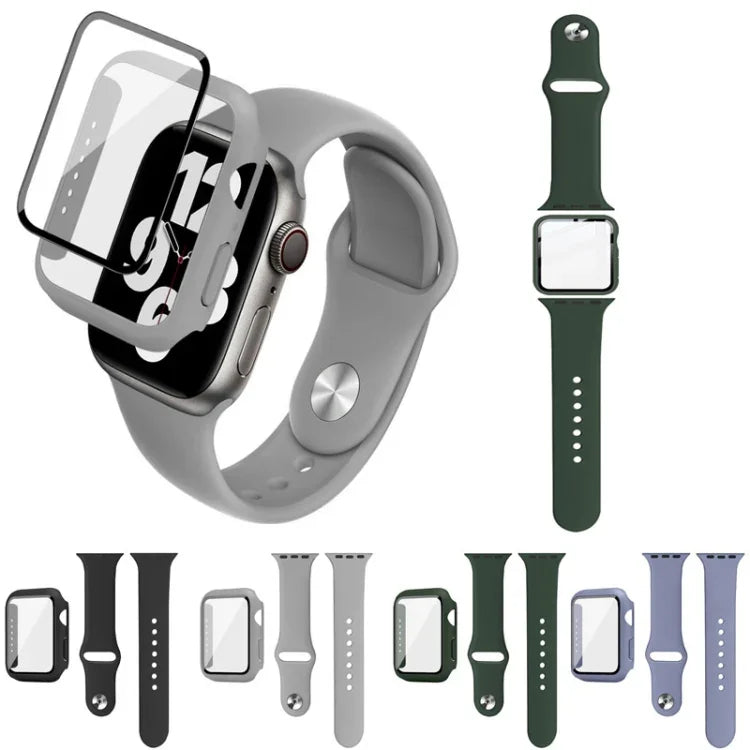 Correia de Relógio em Silicone imak com Estrutura em PC e Filme de Vidro Temperado, para Apple Watch SE 2022 40mm, para Apple Watch SE 2022 44mm