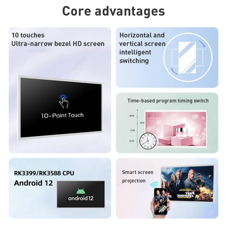 HSD3293T Máquina de Publicidade com Ecrã IPS de 32 polegadas Android 12, RK3399 4GB+32GB