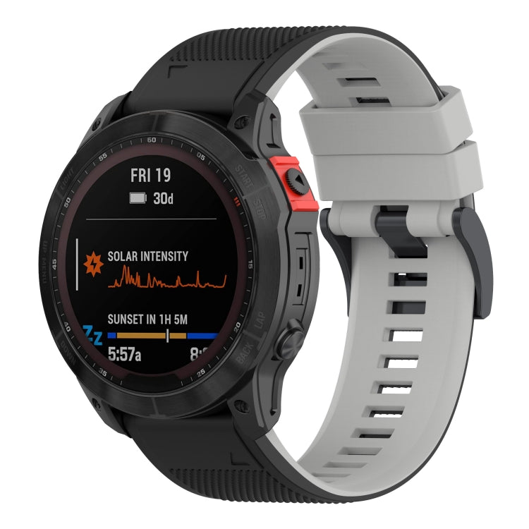 Two-color Silicone Watch Band, For Garmin Fenix 7, For Garmin Fenix 7X