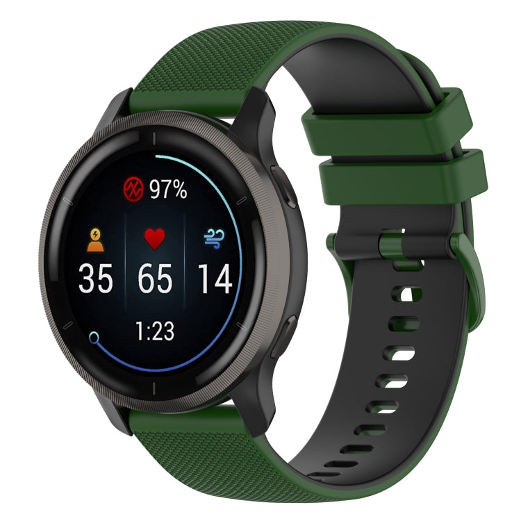Small Plaid Texture Two-color Silicone Watch Band, For Suunto 5 Peak