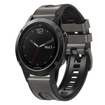 Quick Release Silicone Leather Watch Band, For Garmin Fenix 7