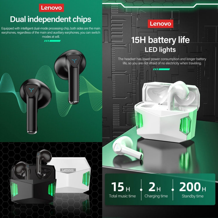 Lenovo GM5 TWS Auricular Gaming Desportivo Bluetooth Sem Fios à Prova de Água com Cancelamento de Ruído e Microfone, GM5