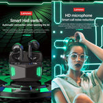 Lenovo GM5 TWS Auricular Gaming Desportivo Bluetooth Sem Fios à Prova de Água com Cancelamento de Ruído e Microfone, GM5
