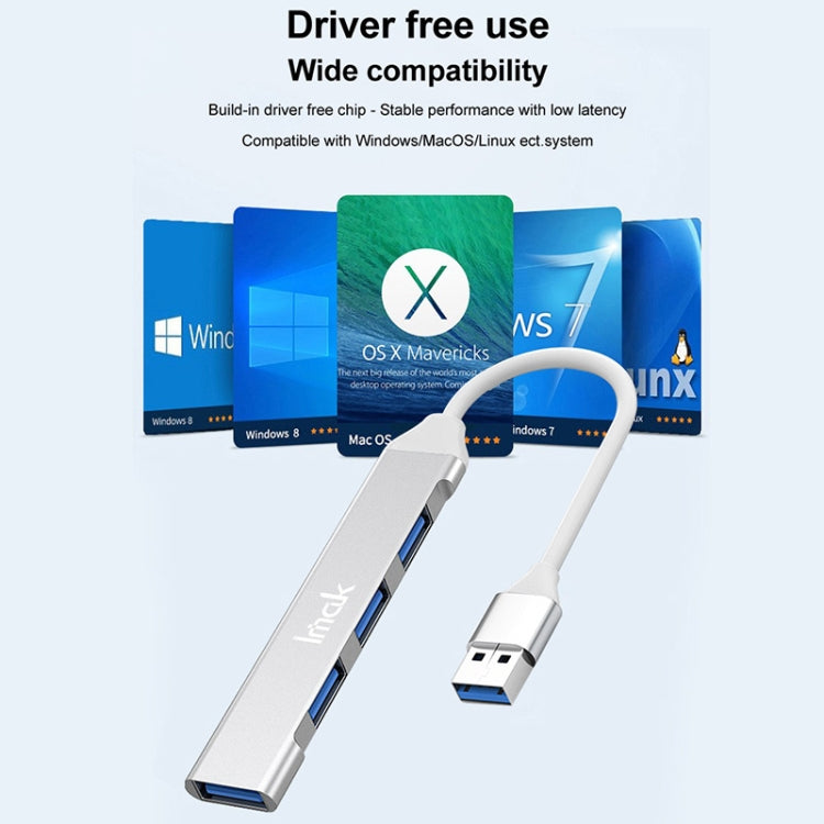 Docking Station HUB Multifuncional 4 em 1 imak, USB, USB-C / Type-C