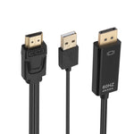 Cabo Adaptador HDMI para USB+DisplayPort com Fonte de Alimentação, Comprimento: 1,8m, 180cm