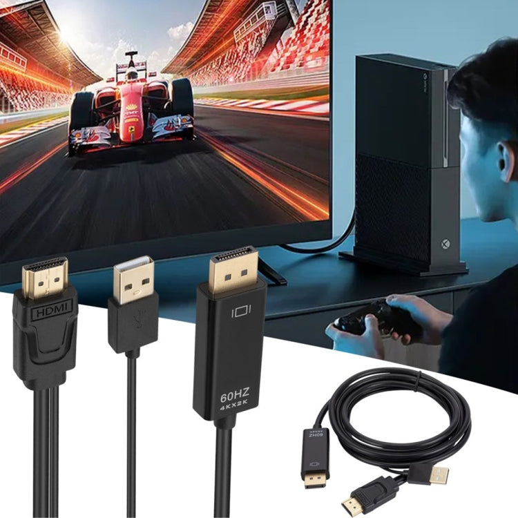 Cabo Adaptador HDMI para USB+DisplayPort com Fonte de Alimentação, Comprimento: 1,8m, 180cm
