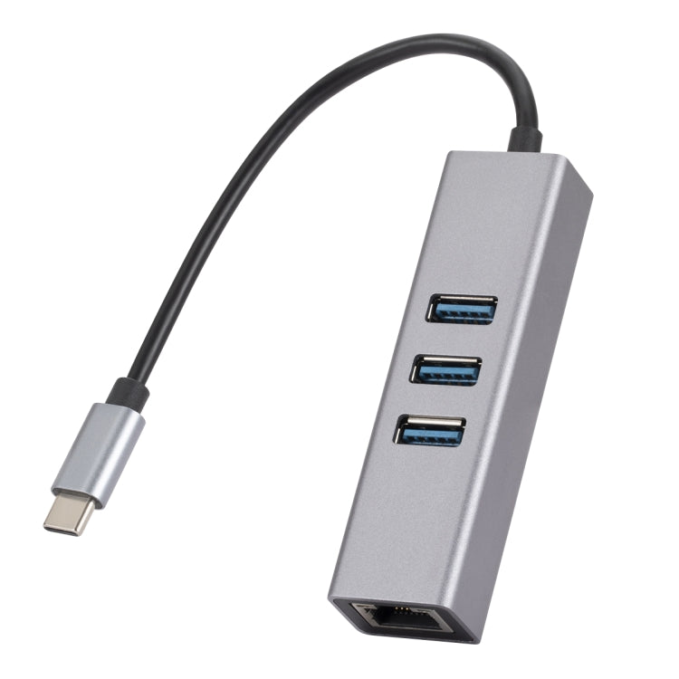 SL-030 Adaptador Conversor HUB USB-C / Tipo-C para Ethernet Gigabit RJ45 & 3 x USB 3.0, USB-C / Tipo-C para RJ45 & 3 x USB