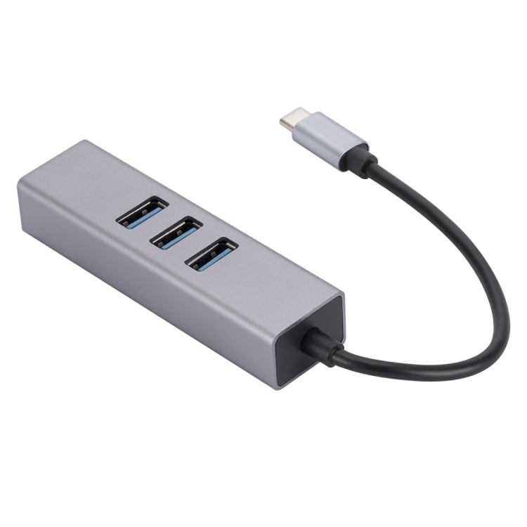 SL-030 Adaptador Conversor HUB USB-C / Tipo-C para Ethernet Gigabit RJ45 & 3 x USB 3.0, USB-C / Tipo-C para RJ45 & 3 x USB