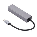 SL-030 Adaptador Conversor HUB USB-C / Tipo-C para Ethernet Gigabit RJ45 & 3 x USB 3.0, USB-C / Tipo-C para RJ45 & 3 x USB