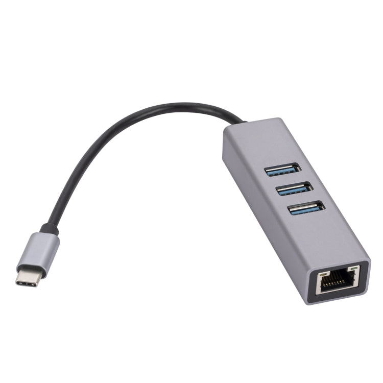SL-030 Adaptador Conversor HUB USB-C / Tipo-C para Ethernet Gigabit RJ45 & 3 x USB 3.0, USB-C / Tipo-C para RJ45 & 3 x USB