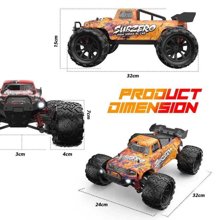 Carro RC 4WD de Alta Velocidade em Escala 1:16 9500E, 9500E (Vermelho), 9500E (Laranja)