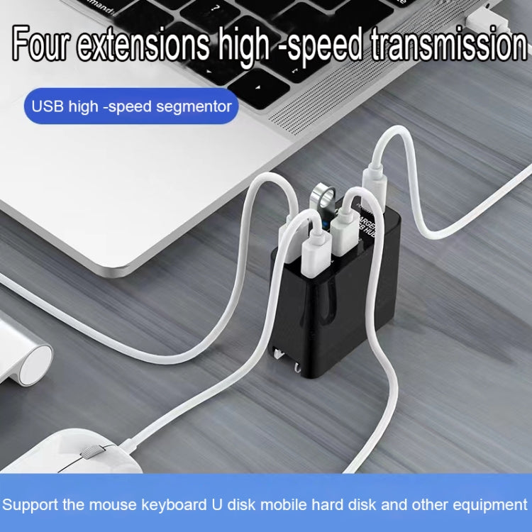 Carregador USB-C / Type-C com Saída de 65W X83 + HUB USB de 4 Portas, Plugue US