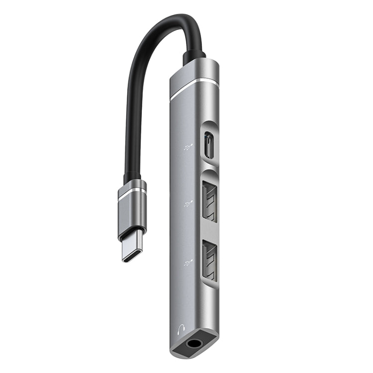 Estação de Acoplamento HUB USB-C / Tipo-C para 3,5mm + 2USB + Tipo-C