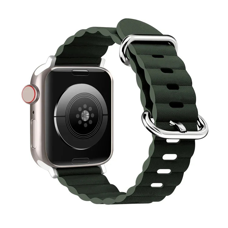 Correia de Relógio em Pele Estilo Oceano, Para Apple Watch Ultra 49mm / Series 8&7 45mm / SE 2&6&SE&5&4 44mm / 3&2&1 42mm, Para Apple Watch Ultra 49mm / Series 8&7 45mm /, Para Apple Watch Series 8&7 41mm / SE 2&6&SE&5&4 40mm / 3&2&1 38mm