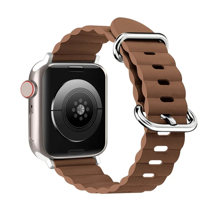 Correia de Relógio em Pele Estilo Oceano, Para Apple Watch Ultra 49mm / Series 8&7 45mm / SE 2&6&SE&5&4 44mm / 3&2&1 42mm, Para Apple Watch Ultra 49mm / Series 8&7 45mm /, Para Apple Watch Series 8&7 41mm / SE 2&6&SE&5&4 40mm / 3&2&1 38mm