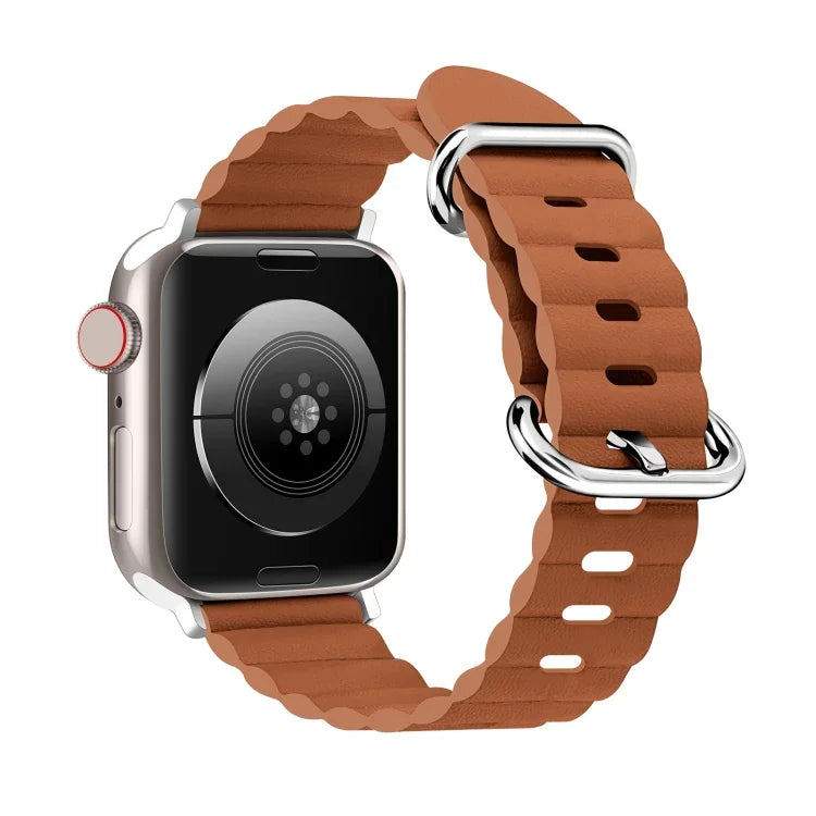 Correia de Relógio em Pele Estilo Oceano, Para Apple Watch Ultra 49mm / Series 8&7 45mm / SE 2&6&SE&5&4 44mm / 3&2&1 42mm, Para Apple Watch Ultra 49mm / Series 8&7 45mm /, Para Apple Watch Series 8&7 41mm / SE 2&6&SE&5&4 40mm / 3&2&1 38mm