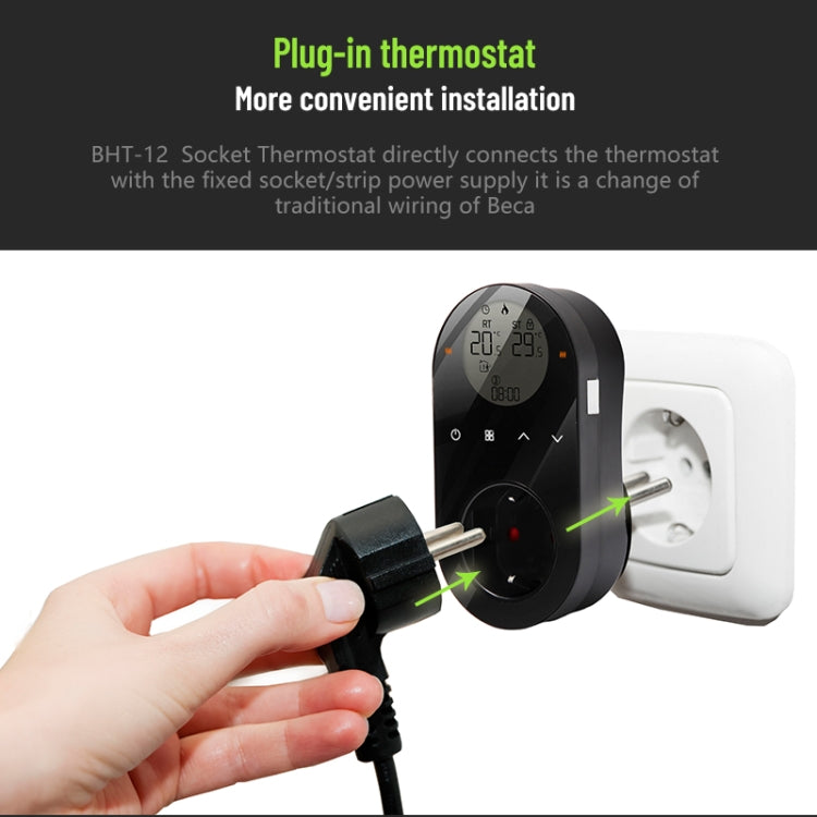 Termóstato LCD Plug-in, Plugue UE, Com WiFi, Sem WiFi