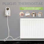 Termóstato LCD Plug-in, Plugue UE, Com WiFi, Sem WiFi
