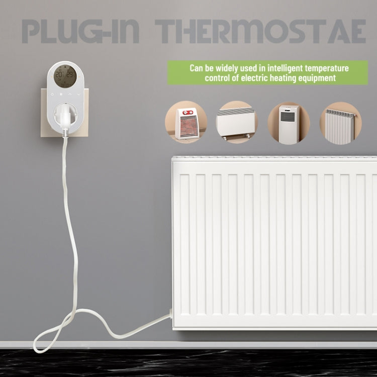 Termóstato LCD Plug-in, Plugue UE, Com WiFi, Sem WiFi