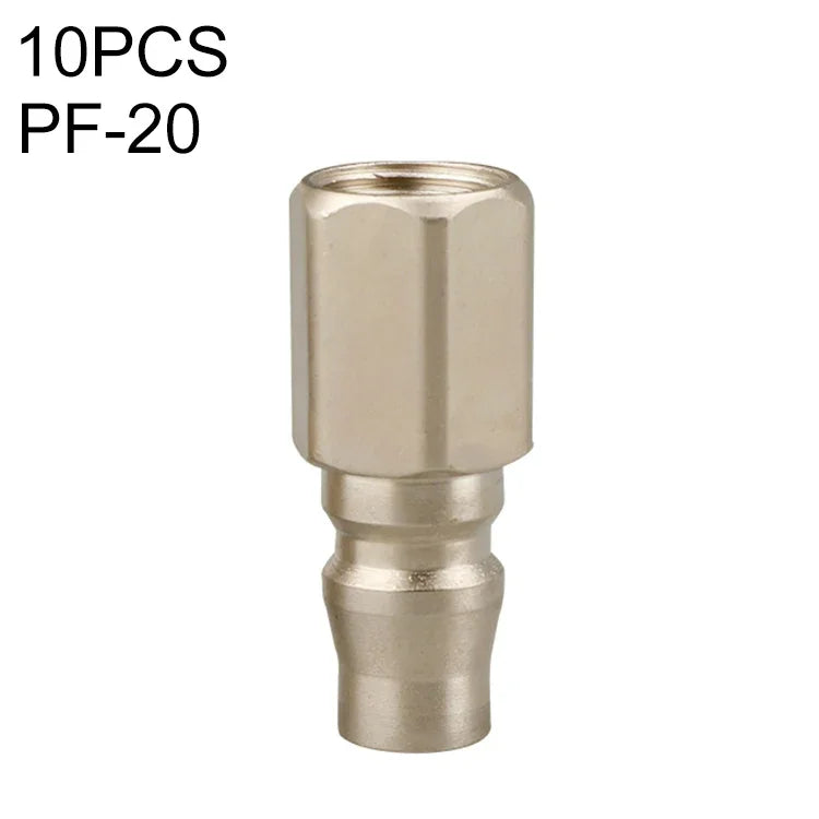 10pcs Conector Rápido Pneumático Auto-bloqueante Tipo C, PF-20, PH-20, PM-20, PP-20, SF-20, SH-20, SM-20, SP-20, PF-30, PH-30, PM-30, PP-30, SF-30, SH-30, SM-30, SP-30, PF-40, PH-40, PM-40, PP-40, SF-40, SH-40, SM-40, SP-40, SF+PF-20, SF+PF-30, SF+PF-...
