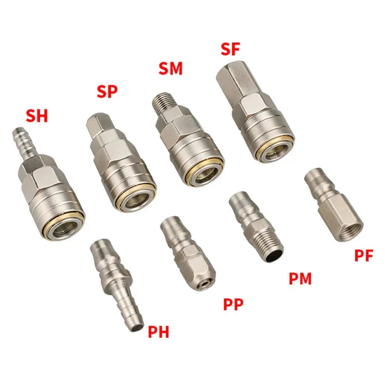 10pcs Conector Rápido Pneumático Auto-bloqueante Tipo C, PF-20, PH-20, PM-20, PP-20, SF-20, SH-20, SM-20, SP-20, PF-30, PH-30, PM-30, PP-30, SF-30, SH-30, SM-30, SP-30, PF-40, PH-40, PM-40, PP-40, SF-40, SH-40, SM-40, SP-40, SF+PF-20, SF+PF-30, SF+PF-...