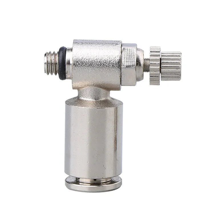 Conector Pneumático de Válvula de Aceleração com Rosca Macho em Cobre Níquelado LAIZE, SL4-01, SL4-02, SL4-M5, SL6-01, SL6-02, SL6-03, SL6-04, SL6-M5, SL8-01, SL8-02, SL8-03, SL8-04, SL10-01, SL10-02, SL10-03, SL10-04, SL12-02, SL12-03, SL12-04
