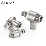 Conector Pneumático de Válvula de Aceleração com Rosca Macho em Cobre Níquelado LAIZE, SL4-01, SL4-02, SL4-M5, SL6-01, SL6-02, SL6-03, SL6-04, SL6-M5, SL8-01, SL8-02, SL8-03, SL8-04, SL10-01, SL10-02, SL10-03, SL10-04, SL12-02, SL12-03, SL12-04