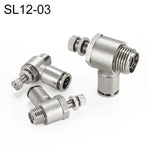 Conector Pneumático de Válvula de Aceleração com Rosca Macho em Cobre Níquelado LAIZE, SL4-01, SL4-02, SL4-M5, SL6-01, SL6-02, SL6-03, SL6-04, SL6-M5, SL8-01, SL8-02, SL8-03, SL8-04, SL10-01, SL10-02, SL10-03, SL10-04, SL12-02, SL12-03, SL12-04