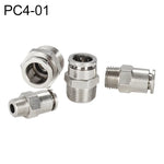 Conector Rápido Pneumático Reto com Rosca Macho em Cobre Níquelado LAIZE, PC4-01, PC4-02, PC4-M5, PC6-01, PC6-02, PC6-03, PC6-04, PC6-M5, PC8-01, PC8-02, PC8-03, PC8-04, PC10-01, PC10-02, PC10-03, PC10-04, PC12-01, PC12-02, PC12-03, PC12-04, PC14-02