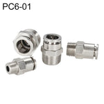 Conector Rápido Pneumático Reto com Rosca Macho em Cobre Níquelado LAIZE, PC4-01, PC4-02, PC4-M5, PC6-01, PC6-02, PC6-03, PC6-04, PC6-M5, PC8-01, PC8-02, PC8-03, PC8-04, PC10-01, PC10-02, PC10-03, PC10-04, PC12-01, PC12-02, PC12-03, PC12-04, PC14-02