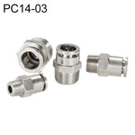 Conector Rápido Pneumático Reto com Rosca Macho em Cobre Níquelado LAIZE, PC4-01, PC4-02, PC4-M5, PC6-01, PC6-02, PC6-03, PC6-04, PC6-M5, PC8-01, PC8-02, PC8-03, PC8-04, PC10-01, PC10-02, PC10-03, PC10-04, PC12-01, PC12-02, PC12-03, PC12-04, PC14-02