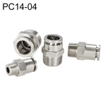 Conector Rápido Pneumático Reto com Rosca Macho em Cobre Níquelado LAIZE, PC4-01, PC4-02, PC4-M5, PC6-01, PC6-02, PC6-03, PC6-04, PC6-M5, PC8-01, PC8-02, PC8-03, PC8-04, PC10-01, PC10-02, PC10-03, PC10-04, PC12-01, PC12-02, PC12-03, PC12-04, PC14-02