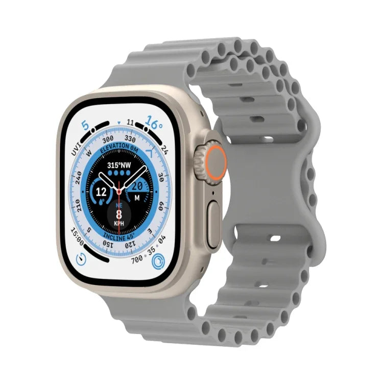 Pulseira de Relógio em Silicone Estilo Oceano, Para Apple Watch Ultra 49mm / Series 8&7 45mm / SE 2&6&SE&5&4 44mm / 3&2&1 42mm, Para Apple Watch Series 8&7 41mm / SE 2&6&SE&5&4 40mm / 3&2&1 38mm
