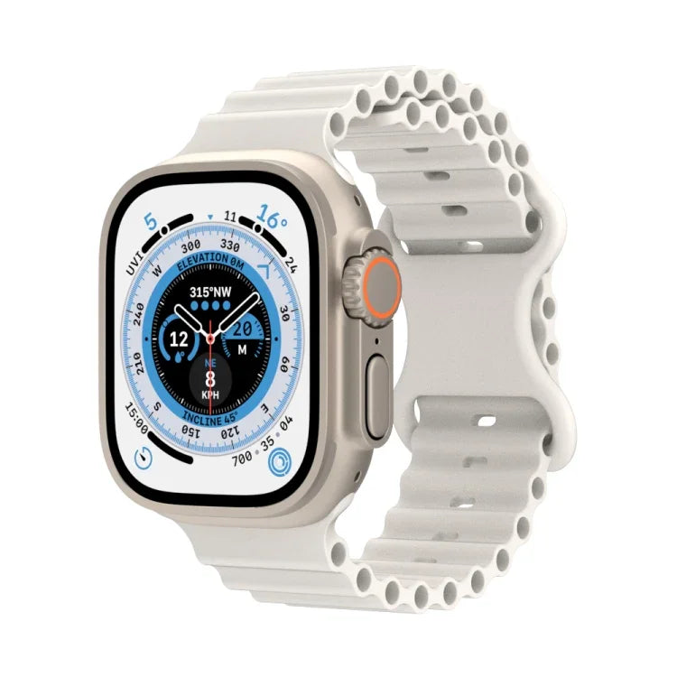 Pulseira de Relógio em Silicone Estilo Oceano, Para Apple Watch Ultra 49mm / Series 8&7 45mm / SE 2&6&SE&5&4 44mm / 3&2&1 42mm, Para Apple Watch Series 8&7 41mm / SE 2&6&SE&5&4 40mm / 3&2&1 38mm