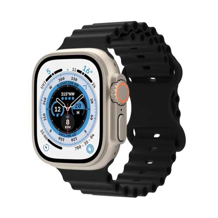 Pulseira de Relógio em Silicone Estilo Oceano, Para Apple Watch Ultra 49mm / Series 8&7 45mm / SE 2&6&SE&5&4 44mm / 3&2&1 42mm, Para Apple Watch Series 8&7 41mm / SE 2&6&SE&5&4 40mm / 3&2&1 38mm