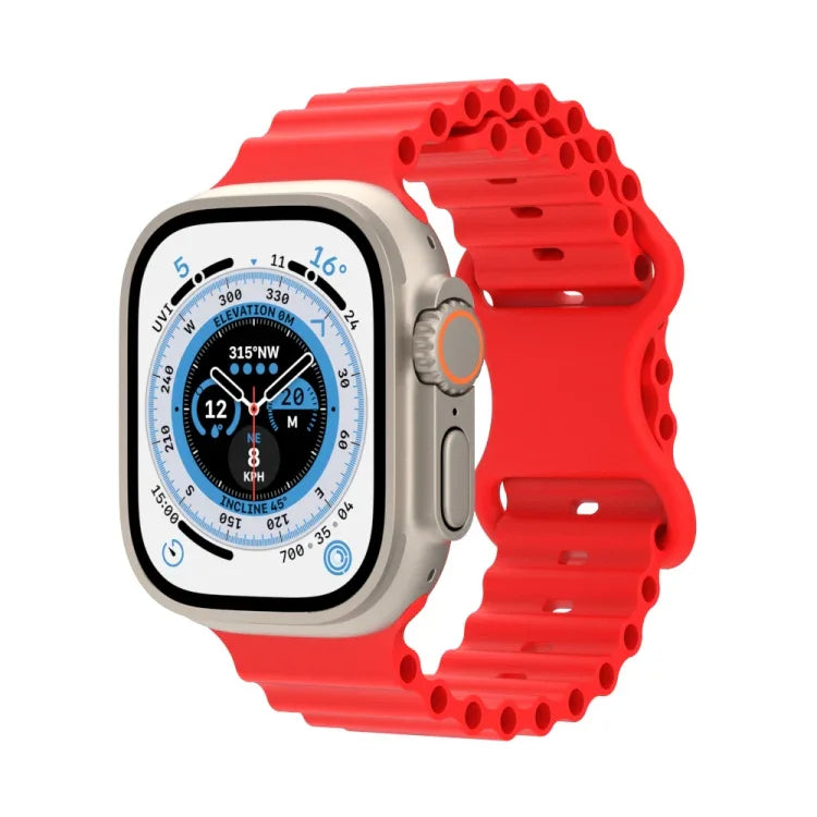Pulseira de Relógio em Silicone Estilo Oceano, Para Apple Watch Ultra 49mm / Series 8&7 45mm / SE 2&6&SE&5&4 44mm / 3&2&1 42mm, Para Apple Watch Series 8&7 41mm / SE 2&6&SE&5&4 40mm / 3&2&1 38mm
