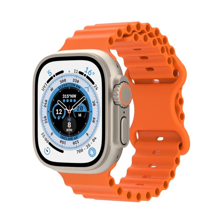 Pulseira de Relógio em Silicone Estilo Oceano, Para Apple Watch Ultra 49mm / Series 8&7 45mm / SE 2&6&SE&5&4 44mm / 3&2&1 42mm, Para Apple Watch Series 8&7 41mm / SE 2&6&SE&5&4 40mm / 3&2&1 38mm
