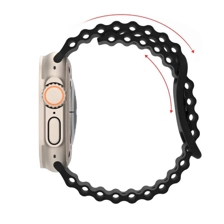 Pulseira de Relógio em Silicone Estilo Oceano, Para Apple Watch Ultra 49mm / Series 8&7 45mm / SE 2&6&SE&5&4 44mm / 3&2&1 42mm, Para Apple Watch Series 8&7 41mm / SE 2&6&SE&5&4 40mm / 3&2&1 38mm